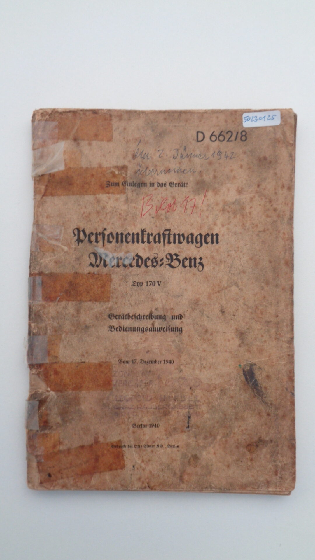 Mercedes Benz Type 170V (W136) Gerätebeschreibung