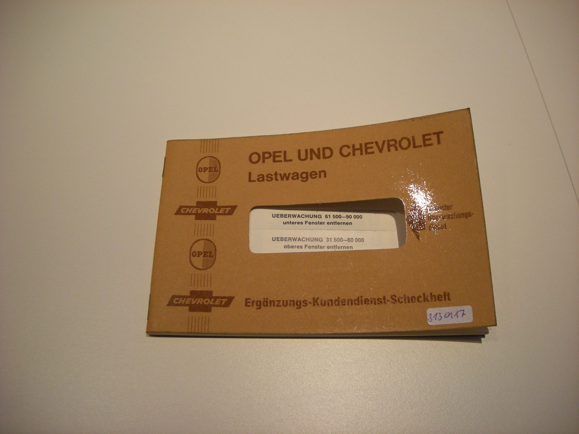 Opel und Chevrolet Lastwagen Kundendienstheft-Scheckheft