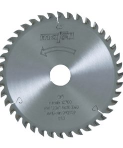 Mafell Sägeblatt-HM 120 x 1,2/1,8 x 20mm, Z 40 FZ/TR für Feinschnitte in Holz 092559