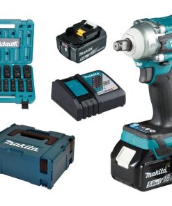 Makita Akku-Schlagschrauber DTW300TJX7 18V 5,0Ah inkl. Schlagnuss-Set 14-tlg. 1/2″ Impact Black