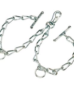 Double chaîne D6 de fixation au sol pour bovins – 2 x 0,6 m, avec mousqueton