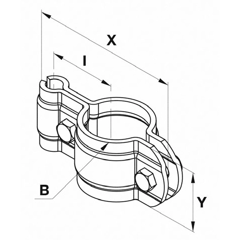 Türöse verzinkt – Gegenstück zur Türangel für 1½” & 2″ Rohre – Bild 2