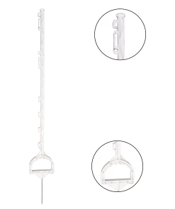 Weidezaunpfahl WZ 3001/110 Kunststoff – mit Steigbügel & Isolatoren für Litze, Seil & Band