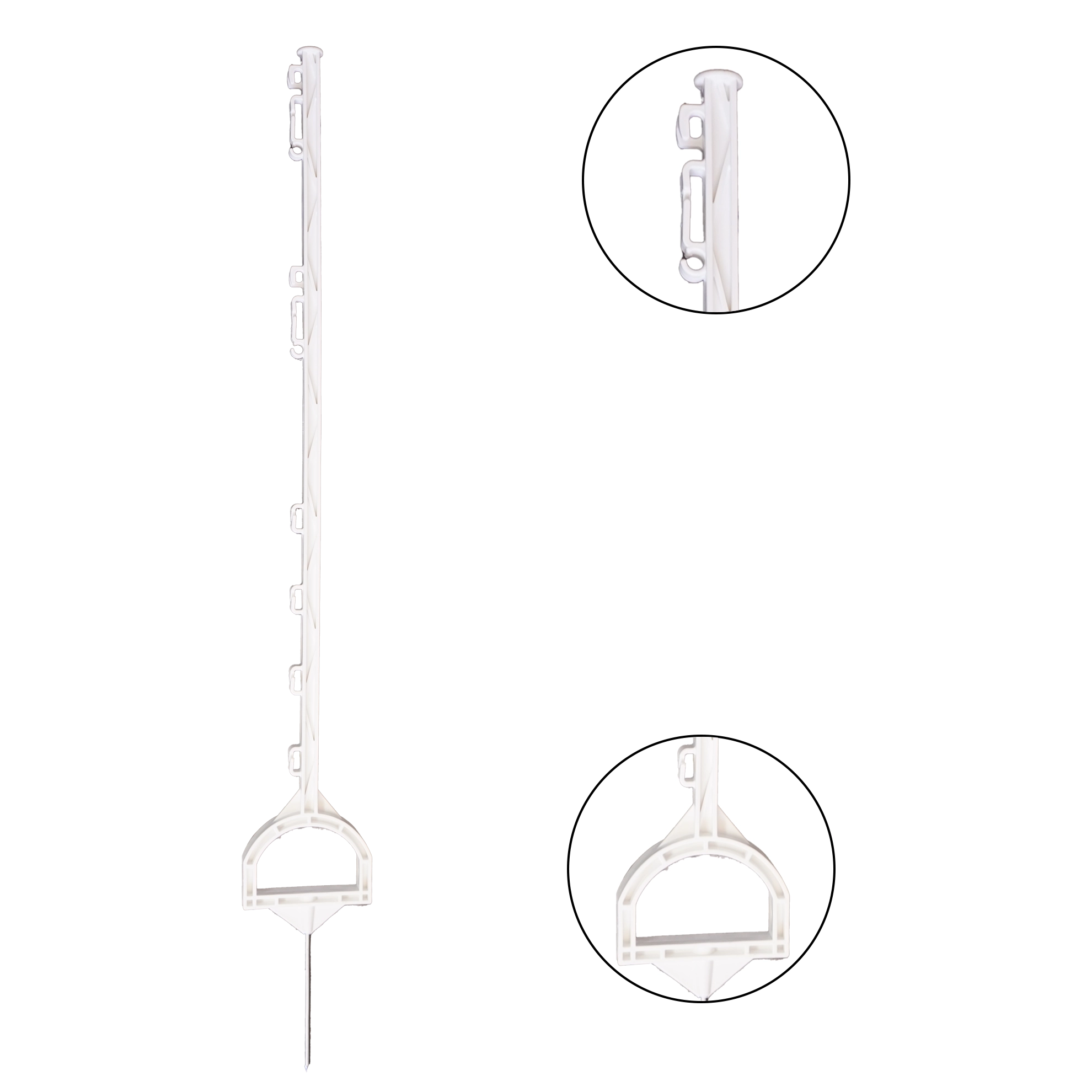 Weidezaunpfahl WZ 3001/110 Kunststoff – mit Steigbügel & Isolatoren für Litze, Seil & Band
