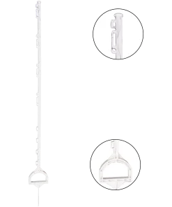 Weidezaunpfahl WZ 3001/140 Kunststoff – mit Steigbügel & Isolatoren für Seil, Kordel & Band