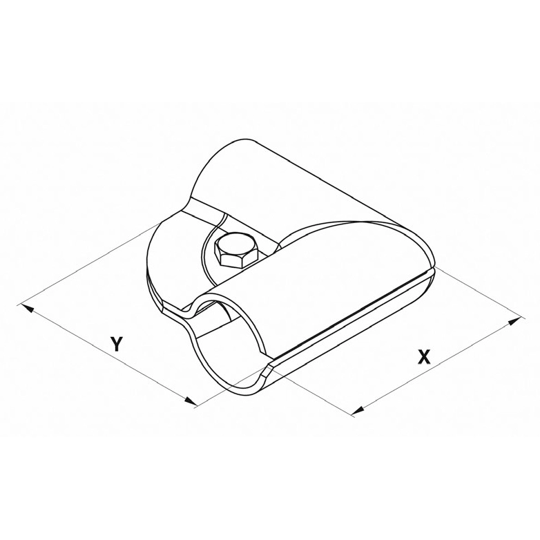 Winkelschelle 90° verzinkt – Rohrschelle mit Schrauben & Muttern für 1″ bis 1½” – Bild 2